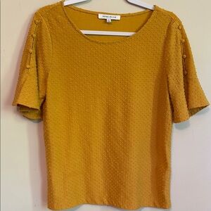 Rose & Olive Gold Boxy Buttoned Blouse